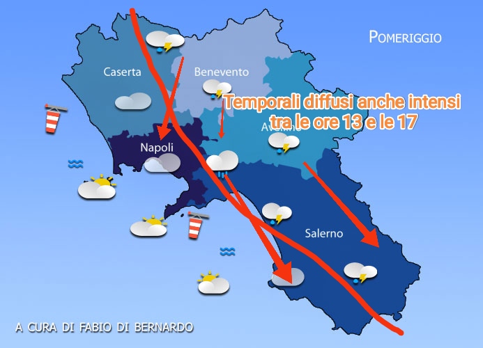 PREVISIONI CAMPANIA 06/04/2025 – DOMENICA – CSA METEO