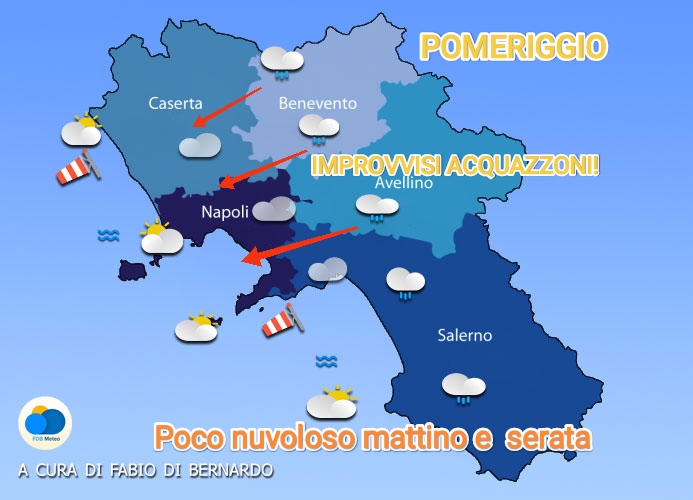 PREVISIONI CAMPANIA 21 APRILE – LUNEDI’ (PASQUETTA) – CSA METEO