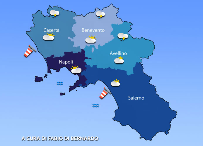 PREVISIONI CAMPANIA 22 GIUGNO 2025 – DOMENICA – CSA METEO