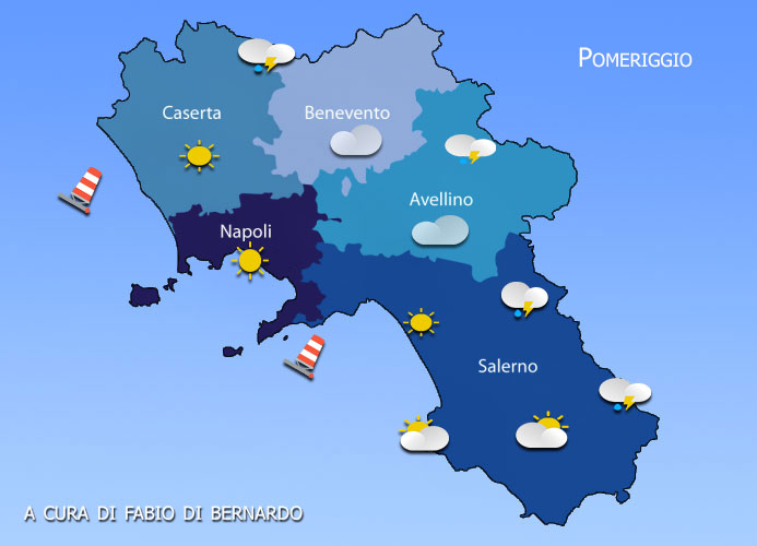 PREVISIONI CAMPANIA 16 GIUGNO 2025 – LUNEDI’ – CSA METEO