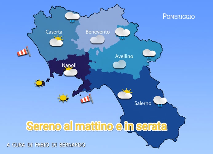 PREVISIONI CAMPANIA 27 GIUGNO 2025 – VENERDI’– CSA METEO