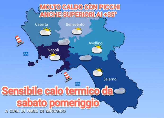 PREVISIONI CAMPANIA 25 LUGLIO 2025 – VENERDI’ – CSA METEO
