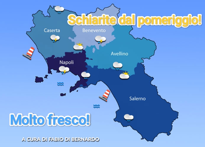PREVISIONI CAMPANIA 28 LUGLIO 2025 – LUNEDI’ – CSA METEO