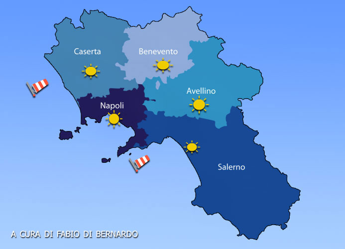 PREVISIONI CAMPANIA 21/22 LUGLIO 2025 – LUNEDI’ E MARTEDI’  – CSA METEO