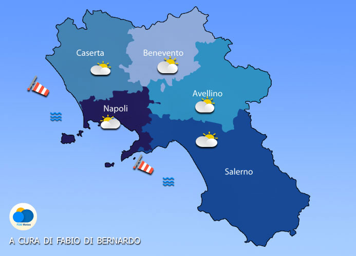 PREVISIONI CAMPANIA  24 AGOSTO 2025 – DOMENICA – CSA METEO –