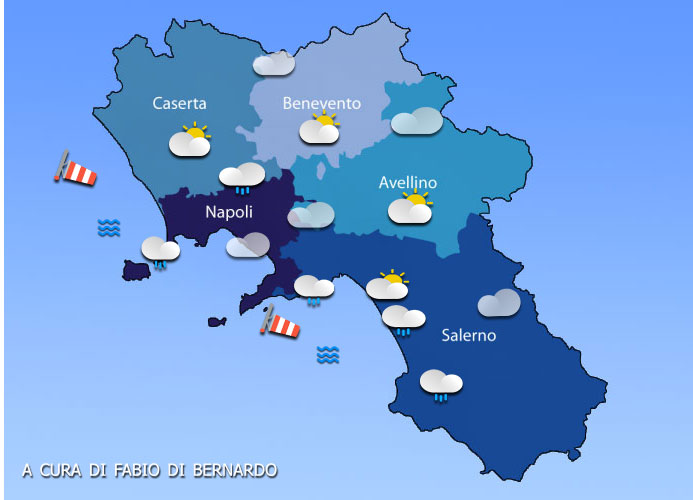 PREVISIONI CAMPANIA  21 AGOSTO 2025 – VENERDI’ – CSA METEO –