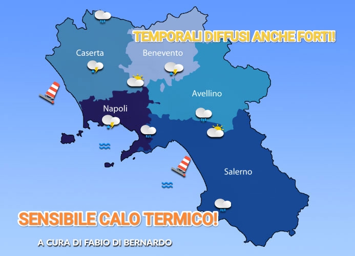 PREVISIONI CAMPANIA  29 AGOSTO 2025 – VENERDI’ – CSA METEO