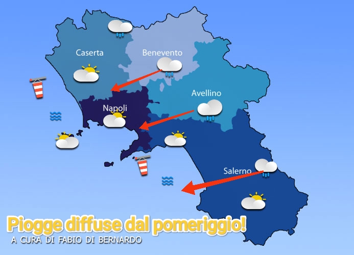 PREVISIONI CAMPANIA  01 OTTOBRE 2025 – MERCOLEDI’– CSA METEO