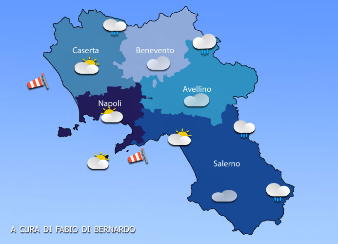 PREVISIONI CAMPANIA  6 e 7 OTTOBRE 2025 – LUNEDI’ E MARTEDI’ – CSA METEO