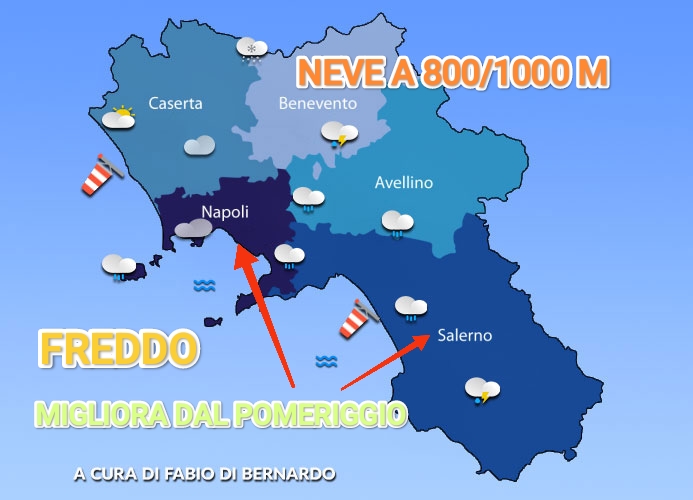 PREVISIONI CAMPANIA  22 NOVEMBRE 2025 – SABATO – CSA METEO